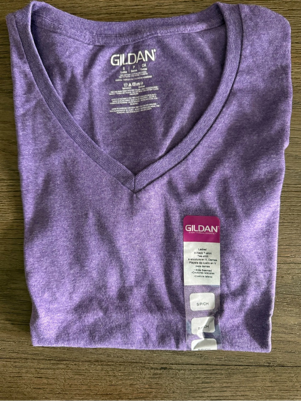 2x Gildan Purple V-Neck Short Sleeve Tee’s NWT